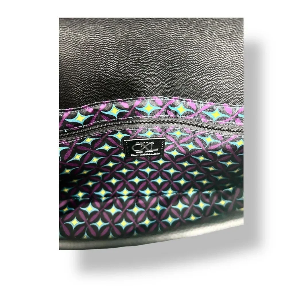 CXL by‎ Christian Lacroix Karen Black Caviar Shoulder Bag Vegan Leather Classic